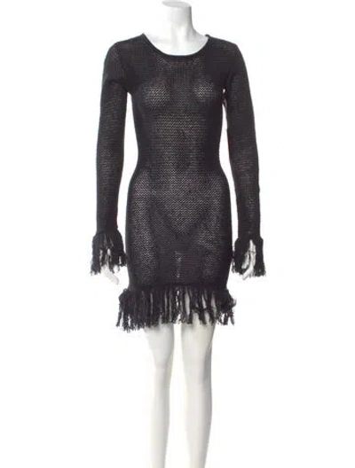 Pre-owned The Elder Statesman Scoop Neck Mini Dress W/ Tags In Black
