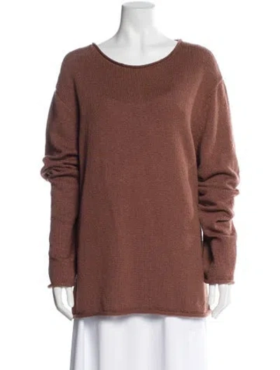 Pre-owned The Elder Statesman Scoop Neck Sweater In Brown