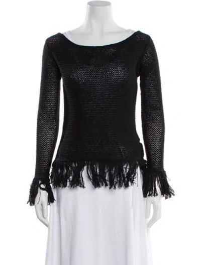 Pre-owned The Elder Statesman Scoop Neck Sweater W/ Tags In Black