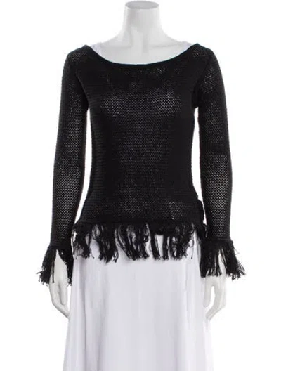 Pre-owned The Elder Statesman Scoop Neck Sweater W/ Tags In Black