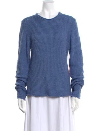 Pre-owned The Elder Statesman Scoop Neck Sweater W/ Tags In Blue