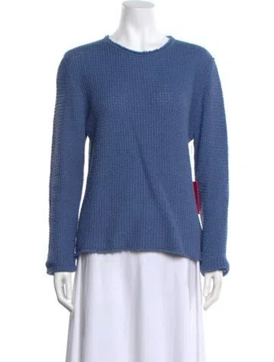 Pre-owned The Elder Statesman Scoop Neck Sweater W/ Tags In Blue
