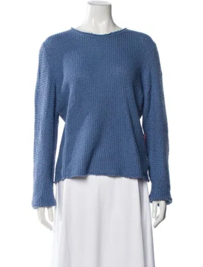 Pre-owned The Elder Statesman Scoop Neck Sweater W/ Tags In Blue
