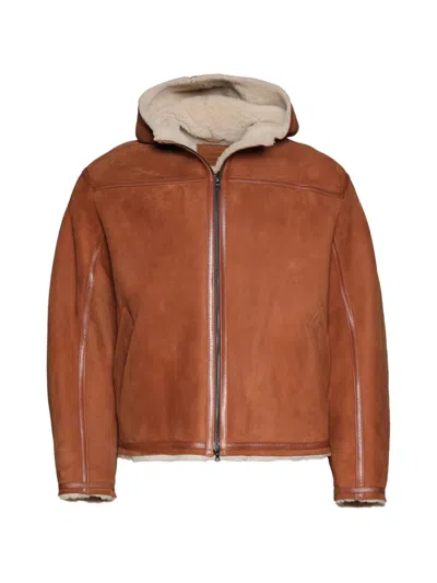The Elder Statesman Shearling Jacket In Brown