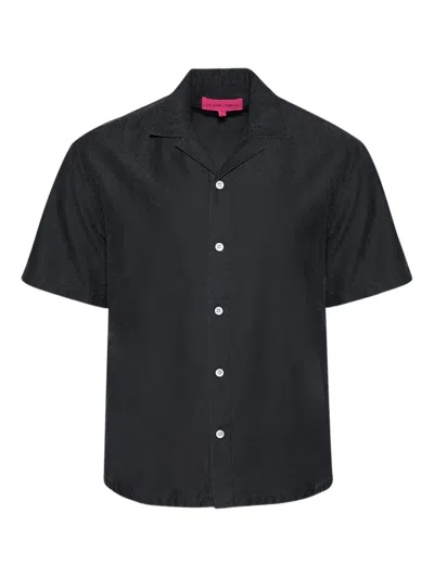 The Elder Statesman Short-sleeve Button-down Shirt In Black