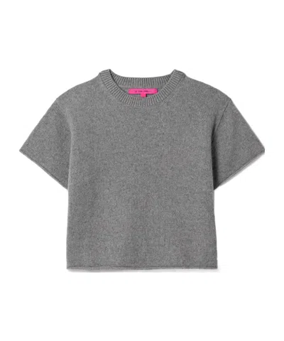 The Elder Statesman Short-sleeved Cashmere Sweater In Gray