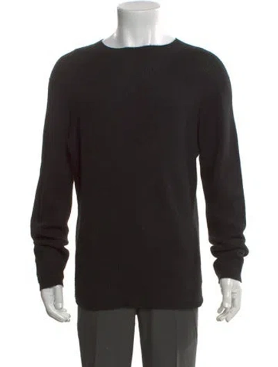 Pre-owned The Elder Statesman Silk Crew Neck Pullover In Black