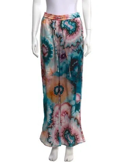 Pre-owned The Elder Statesman Silk Wide Leg Pants W/ Tags In Pink