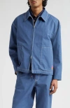 The Elder Statesman Silvano Cruiser Cotton Jacket In Sea Blue