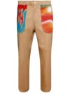 The Elder Statesman Silvano Airbrush Trust Printed Cotton-twill Pants In Neutrals