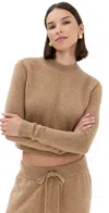 The Elder Statesman Simple Cashmere Crew Sweater Camel In Brown