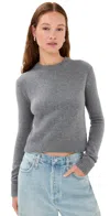 The Elder Statesman Simple Cashmere Crew Sweater Light Grey In Gray