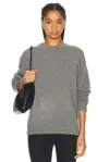 The Elder Statesman Simple Crew Sweater In Light Grey