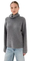 The Elder Statesman Slouchy Cashmere Turtleneck Grey In Gray