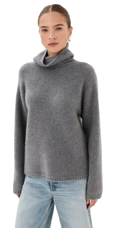 The Elder Statesman Slouchy Cashmere Turtleneck Grey In Gray