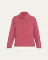 The Elder Statesman Slouchy Turtleneck Cashmere Sweater In Mulberry