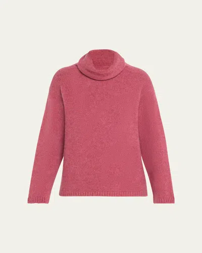 The Elder Statesman Slouchy Turtleneck Cashmere Sweater In Mulberry