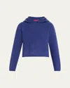 The Elder Statesman Soft Cashmere Hoodie In Blue Jay