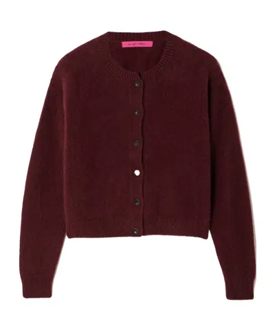 The Elder Statesman Solid-color Cashmere Cardigan In Burgundy
