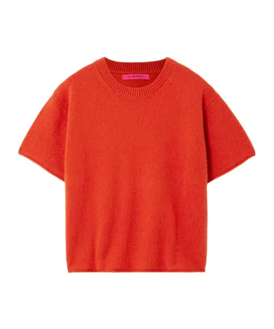 The Elder Statesman Solid-color Short-sleeved Top In Red