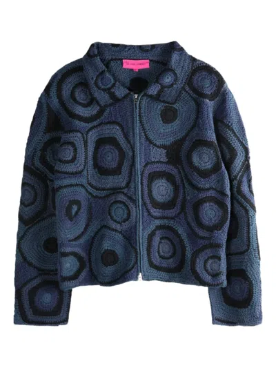 The Elder Statesman Strata Crochet-patterned Zip Jacket