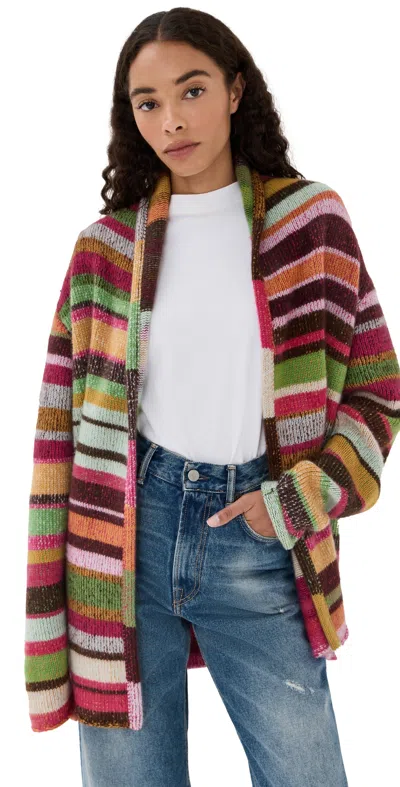 The Elder Statesman Stripe Italy Smoking Cashmere Jacket F25 Multi