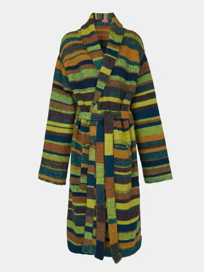 The Elder Statesman Stripe Super Soft Cashmere Robe Size: L  Abask Luxury Gift