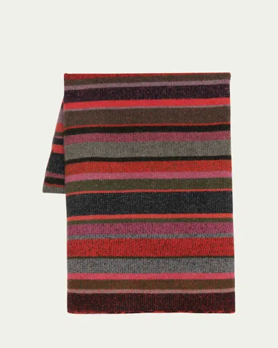 The Elder Statesman Stripe Super Soft Cashmere Scarf In Multi