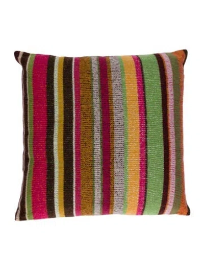 Pre-owned The Elder Statesman Stripe Super Soft Throw Pillow In Multi