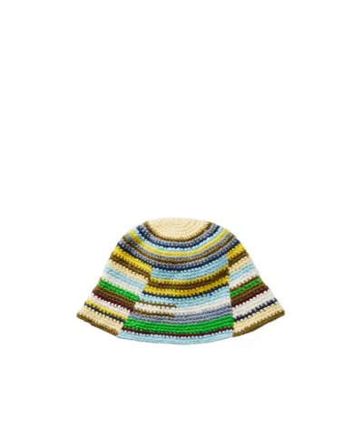 The Elder Statesman Crocheted Organic Cotton Bucket Hat In Multi