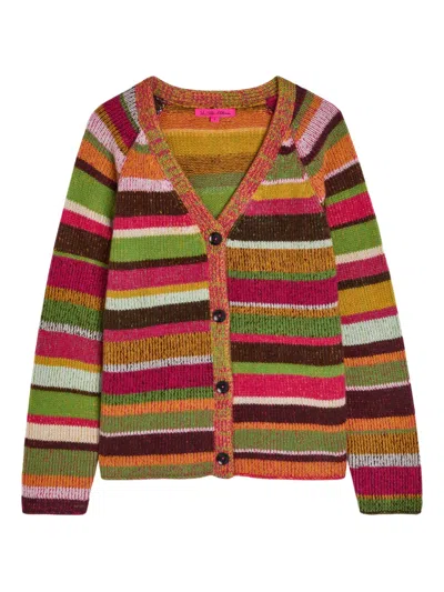 The Elder Statesman Striped Button-down Cardigan In Multi