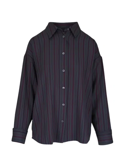 The Elder Statesman Striped Button-up Shirt In Blue