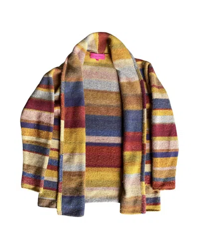 Pre-owned The Elder Statesman Striped Cashmere Cardigan In Multi