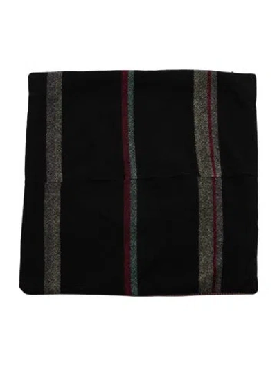 Pre-owned The Elder Statesman Striped Cashmere Pillow Sham In Black