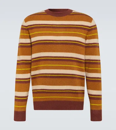 The Elder Statesman Striped Cashmere Sweater In Multicoloured