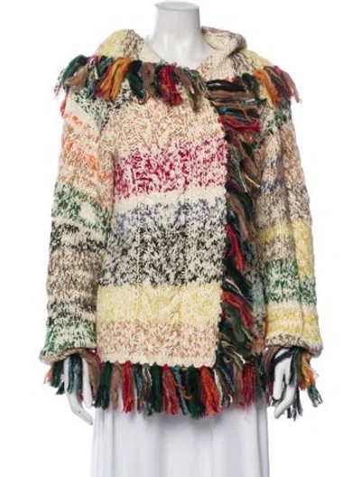 Pre-owned The Elder Statesman Striped Crew Neck Sweater In Multi