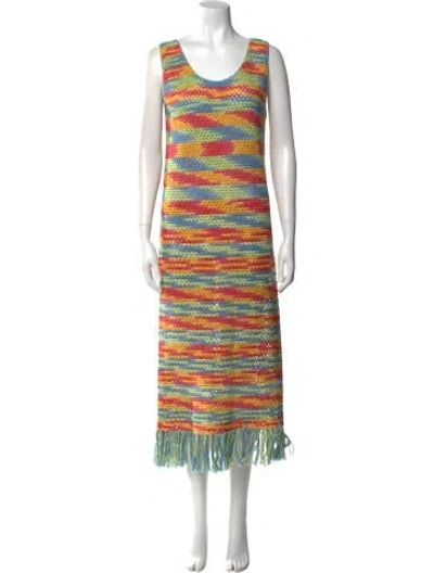 Pre-owned The Elder Statesman Striped Long Dress In Multi