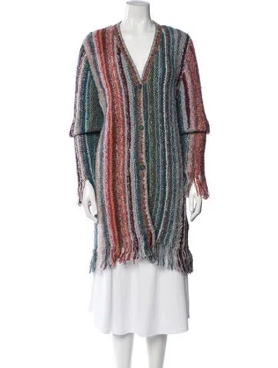 Pre-owned The Elder Statesman Striped Long Dress In Multicolor