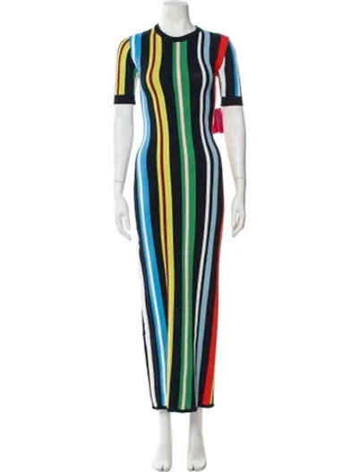 Pre-owned The Elder Statesman Striped Long Dress W/ Tags In Blue