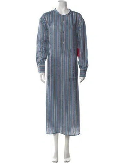 Pre-owned The Elder Statesman Striped Long Dress W/ Tags In Multicolor