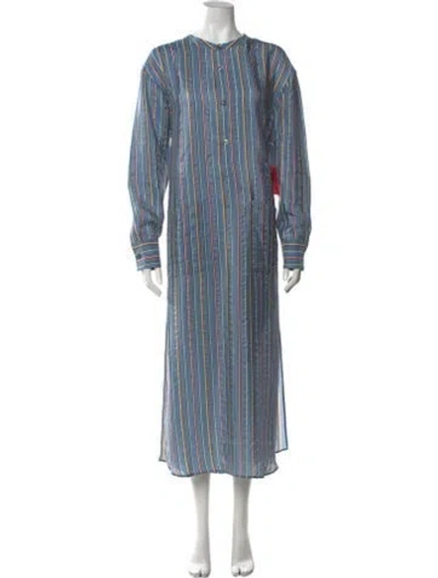Pre-owned The Elder Statesman Striped Long Dress W/ Tags In Multicolor