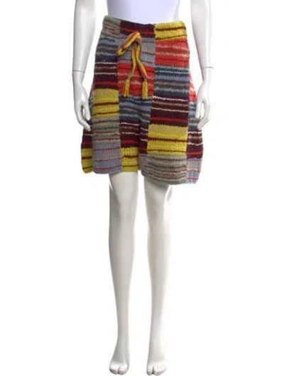 Pre-owned The Elder Statesman Striped Mini Shorts W/ Tags In Multi