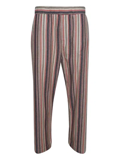 The Elder Statesman Striped Trousers In Red