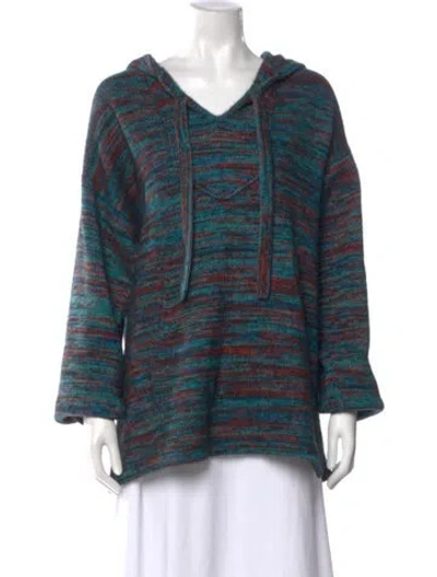 Pre-owned The Elder Statesman Striped V-neck Sweater In Multi