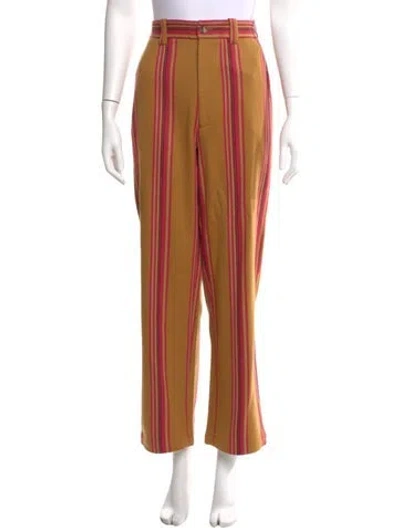 Pre-owned The Elder Statesman Striped Wide Leg Pants W/ Tags In Brown