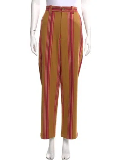 Pre-owned The Elder Statesman Striped Wide Leg Pants W/ Tags In Brown