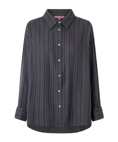 The Elder Statesman Striped Wool And Cashmere Blend Twill Shirt In Multi