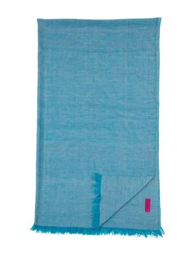 Pre-owned The Elder Statesman Striped Woven Blanket In Blue