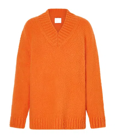 The Elder Statesman Sundance Brushed Cashmere Sweater In Orange