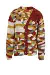 The Elder Statesman Monogram-pattern Knitted Cardigan In Multicolour